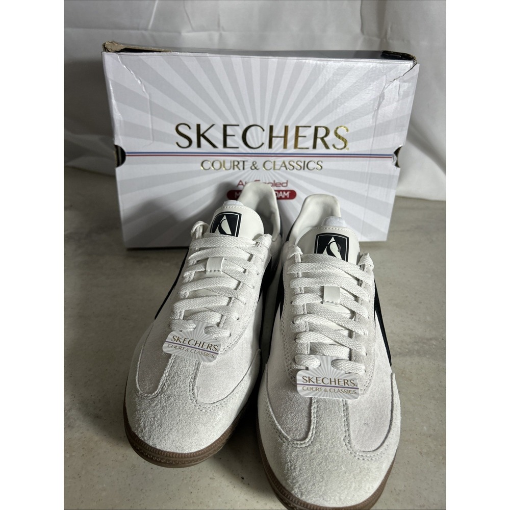 Skechers Varsity Crew Womens Sneakers White Black Size 9.5 Athletic Shoes